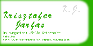 krisztofer jarfas business card